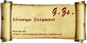 Glovnya Zsigmond névjegykártya
